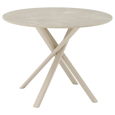 NORRMJÖLE Table, beige marble effect/beige, 105 cm