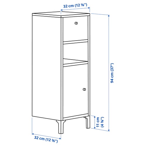 Illustration with measurements for the product: NORSÄLVEN.