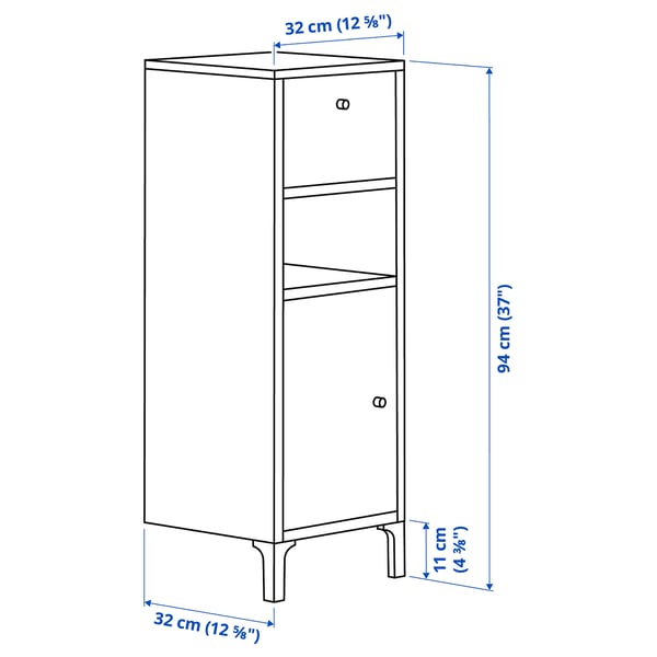 Illustration with measurements for the product: NORSÄLVEN.