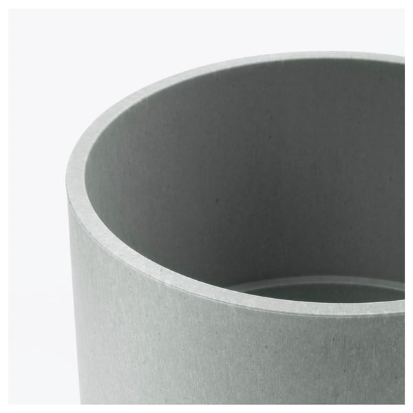 Gray recycling bin, modern & sturdy.