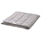 Grey ODONVIDE weighted blanket, folded with box-stitch design and recycled materials.