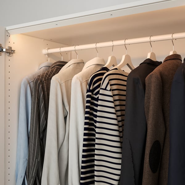 Closet with led lights, sensor-controlled.