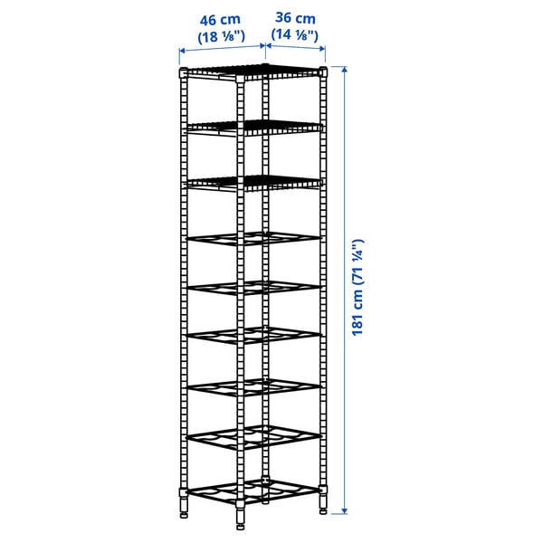 Illustration with measurements for the product: OMAR.