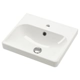 ORRSJÖN white ceramic basin, modern design, semi-recessed style.