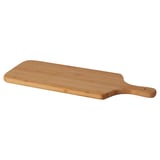 An OSTBIT wooden cutting board. It is light brown, rectangular with a handle, designed for kitchen use.