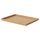 Option: Light wooden bamboo serving tray, rectangular, simple design.