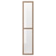 Option: OXBERG glass door for billy bookcase; light wood frame, clear glass panel, rectangular shape.