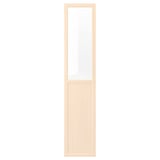 An OXBERG door in white with a glass panel for cabinet or bookcase use.