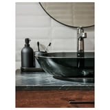 OXMYREN Countertop wash-basin, glass/dark grey, 56x35 cm
