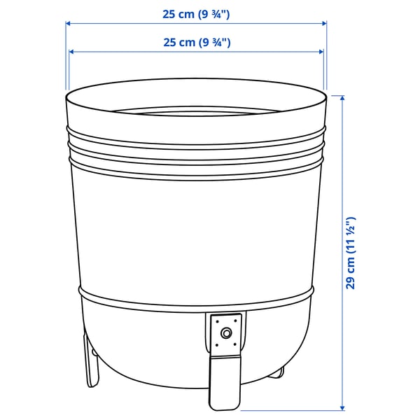Illustration with measurements for the product: PÄRLRÖNN.