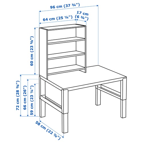 Illustration with measurements for the product: PÅHL.