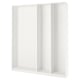 A white PAX wardrobe frame, minimalist design, made of fibreboard and particleboard, ideal for space-saving.