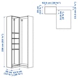 Illustration with measurements for the product: PAX.