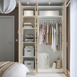 PAX wardrobe - light, mirrored, clothes & storage