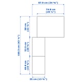 Illustration with measurements for the product: PAX.