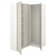 An open white PAX wardrobe with shelves and compartments.