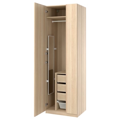 PAX / FORSAND Wardrobe combination, white stained oak effect white stained oak effect, 75x60x236 cm