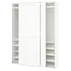 Option: A white PAX wardrobe with sliding doors and adjustable shelves.