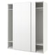 Option: A white PAX wardrobe with sliding doors, minimalist design, offering ample storage.