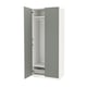 White ikea PAX wardrobe, grey interior, doors open.