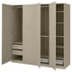 Option: PAX / TYSSEDAL Wardrobe combination, grey-beige/grey-beige, 200x60x201 cm