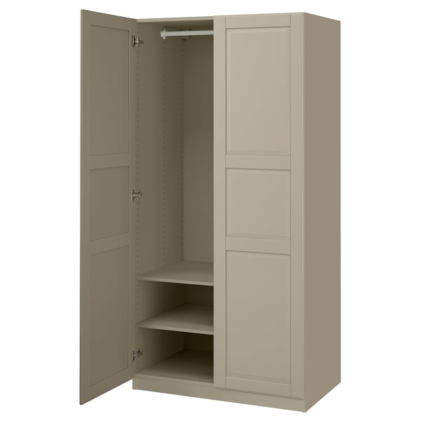 PAX / TYSSEDAL Wardrobe combination, grey-beige/grey-beige, 100x60x201 cm