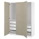 Option: PAX / TYSSEDAL Wardrobe combination, white/grey-beige, 150x60x201 cm