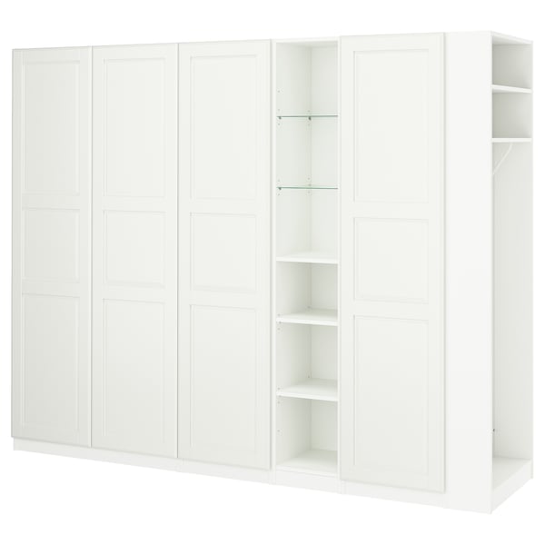 PAX / TYSSEDAL Wardrobe combination, white white/white, 255x60x201 cm