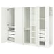 PAX / TYSSEDAL Wardrobe combination, white white/white, 255x60x201 cm