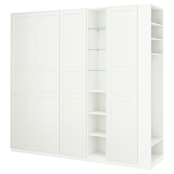 PAX / TYSSEDAL Wardrobe combination, white white/white, 255x60x236 cm