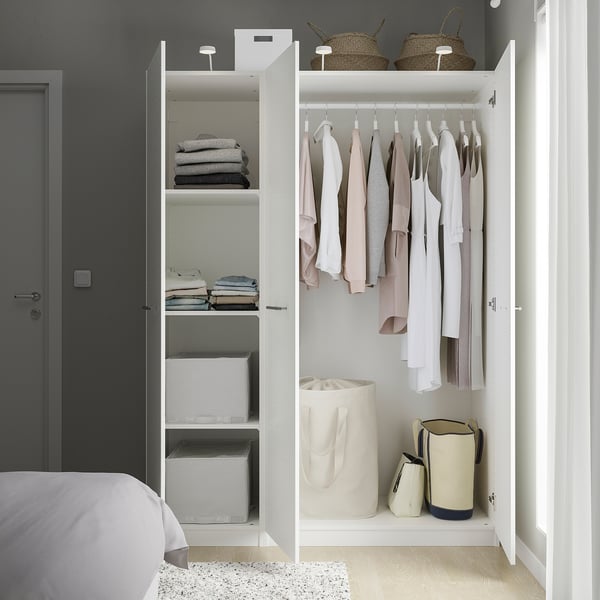 PAX / VINTERBRO Wardrobe combination, white/white, 150x60x201 cm