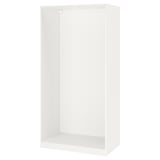 White PAX wardrobe frame: modern, minimalist design, rectangular shape, made of fiberboard and particleboard.