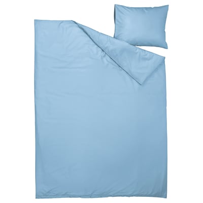 PILTANDVINGE Duvet cover and pillowcase, light blue, 150x200/50x60 cm