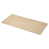 PINNARP light brown wood worktop, rectangular, smooth with fine line design.