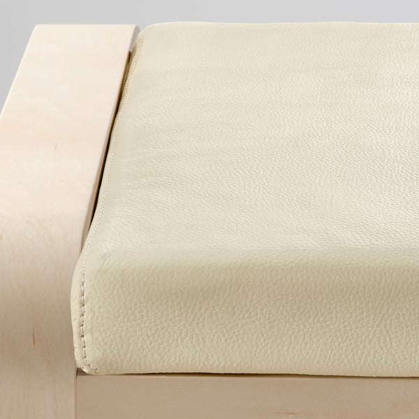 POÄNG Footstool, birch veneer/Glose eggshell