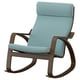 POÄNG Rocking-chair, walnut effect/Kelinge grey-blue