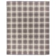 PYSSLINGGRÄS: brown & grey tartan wool rug, hand-woven with classic check pattern.