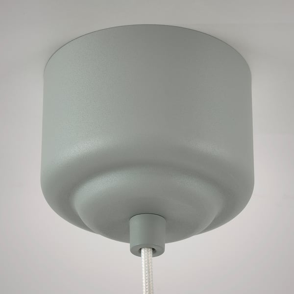 Modern grey pendant lamp with textured shade, stylish ceiling light