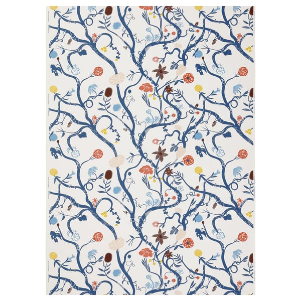 REVFINGERÖRT: blue floral pre-cut fabric by ikea, 300x150 cm, recycled cotton.