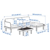 Illustration with measurements for the product: REVSKÄR.