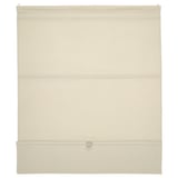 Beige RINGBLOMMA roman blind, linen texture, cordless, magnetic for privacy and light control.