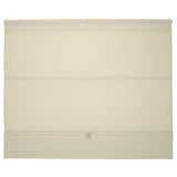 Beige RINGBLOMMA roman blind with linen look and cordless design for child safety.