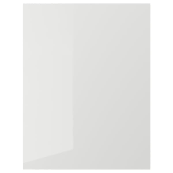 RINGHULT cabinet fronts: grey, glossy, manufactured wood, modern design. Easy to clean, durable.