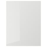 RINGHULT cabinet fronts: grey, glossy, manufactured wood, modern design. Easy to clean, durable.