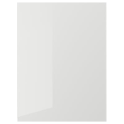 Grey glossy kitchen cabinet door, sleek and modern, with clean lines, durable, easy to clean.