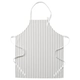 RINNIG white apron, black stripes, water-resistant, adjustable.