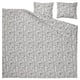 RODGERSIA Duvet cover and 2 pillowcases, grey/white, 240x220/50x60 cm
