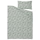 RODGERSIA Duvet cover and pillowcase, green/white, 140x200/70x90 cm