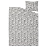 Grey & white paisley RODGERSIA bedding set with duvet and pillowcase