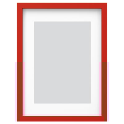 Red rectangular picture frame with white inner border, modern design. Perfect for photos or art, versatile display.